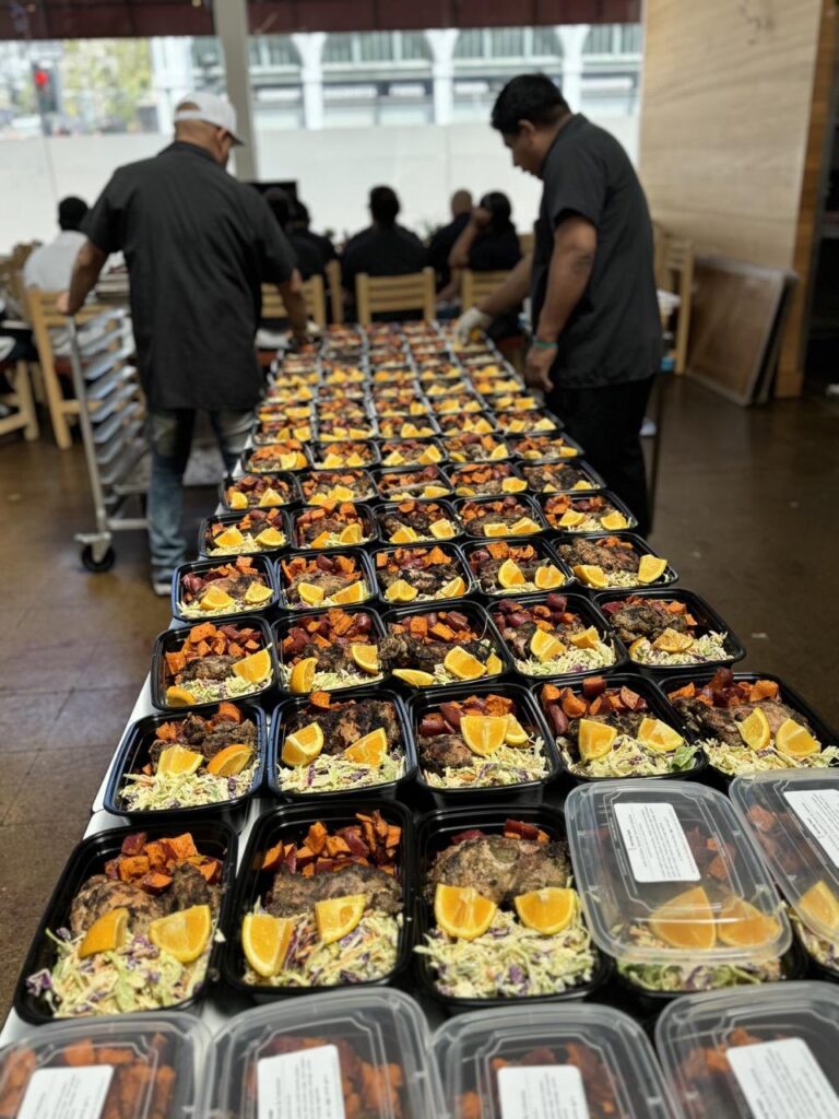 farming hope kitchen crew boxing to go meals